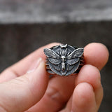 Men's Stainless Steel Butterfly Moth Ring