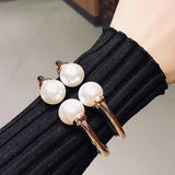 Double Layer Pearl Elastic Bracelet Women Sweater Party Jewelry Gift