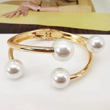 Double Layer Pearl Elastic Bracelet Women Sweater Party Jewelry Gift