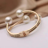 Double Layer Pearl Elastic Bracelet Women Sweater Party Jewelry Gift