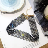 Rhinestone Choker Crystal Gem Chokers Collar Chocker Chunky Y Necklace
