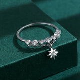 Fresh Star Ring For Women Real S925 Silver Small Diamond Zircon Engagement Gift