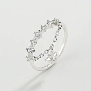 Fresh Star Ring For Women Real S925 Silver Small Diamond Zircon Engagement Gift