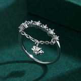 Fresh Star Ring For Women Real S925 Silver Small Diamond Zircon Engagement Gift