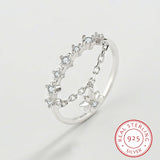 Fresh Star Ring For Women Real S925 Silver Small Diamond Zircon Engagement Gift