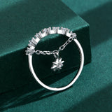 Fresh Star Ring For Women Real S925 Silver Small Diamond Zircon Engagement Gift