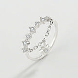 Fresh Star Ring For Women Real S925 Silver Small Diamond Zircon Engagement Gift