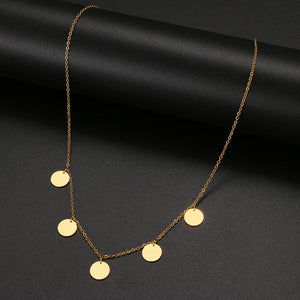 Geometric Style Stainless Steel Circle Necklace for Women