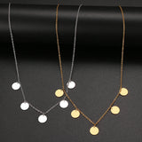 Geometric Style Stainless Steel Circle Necklace for Women