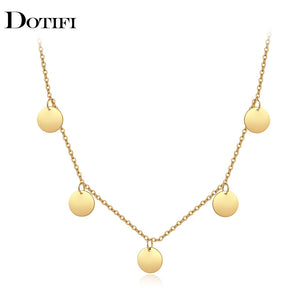 Geometric Style Stainless Steel Circle Necklace for Women