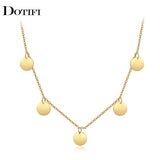 Geometric Style Stainless Steel Circle Necklace for Women