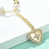 Summer Sweet Love-Shaped Pearl Necklace Girls Clothes Matching