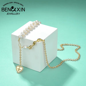 Summer Sweet Love-Shaped Pearl Necklace Girls Clothes Matching