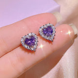 Amethyst Heart Shape 3-Piece Jewelry Set for Women Love Gift