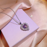 Amethyst Heart Shape 3-Piece Jewelry Set for Women Love Gift