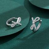 Sterling Silver Butterfly Diamond Stud Earring