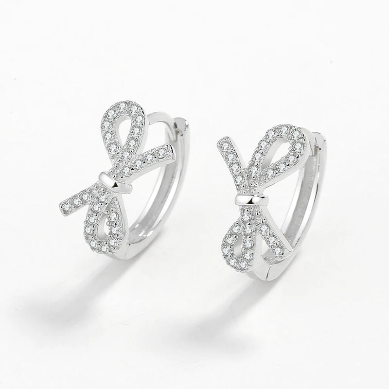 Sterling Silver Butterfly Diamond Stud Earring