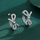 Sterling Silver Butterfly Diamond Stud Earring