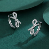Sterling Silver Butterfly Diamond Stud Earring
