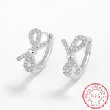 Sterling Silver Butterfly Diamond Stud Earring
