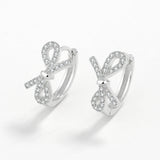 Sterling Silver Butterfly Diamond Stud Earring