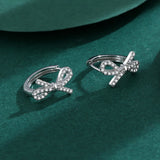Sterling Silver Butterfly Diamond Stud Earring