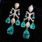 S925 Sterling Silver Tassel Drop Stud Earrings For Woman
