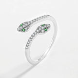 Snake Head Emerald Couples Rings Sterling Silver Diamond Anniversary Gift