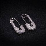 Diamond Paperclip Mini Stud Earrings for Women