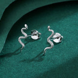 Snake Shape Diamond Stud Earring for Women