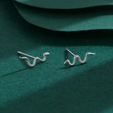 Snake Shape Diamond Stud Earring for Women