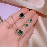 Green Zircon Jewelry Set - Engagement Wedding Gift