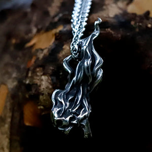 Retro Shield Death Skull Pendant Punk Chain Necklace Men Jewelry