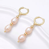 Boho Pearl Hoop Earrings Geometric Tassel Drop Jewelry for Women