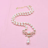 Natural Freshwater Pearl Necklace with Deer Head Pendant for Women