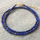 Lapis Lazuli Stone Necklace Choker Fine Jewelry for Women Men