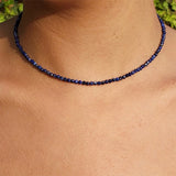 Lapis Lazuli Stone Necklace Choker Fine Jewelry for Women Men