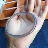 Natural Smoke Gray Chalcedony Hand Carved Round Bracelet