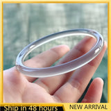 Natural Smoke Gray Chalcedony Hand Carved Round Bracelet