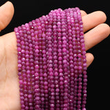 4mm Natural Ruby Stone Faceted Beads for DIY Jewelry Making