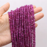 4mm Natural Ruby Stone Faceted Beads for DIY Jewelry Making