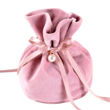 10 pcs Pink Velvet Gift Bag Wedding Jewelry Pouch Candy Dragee Bag