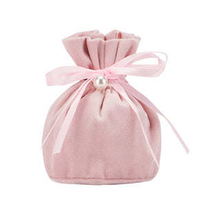 10 pcs Pink Velvet Gift Bag Wedding Jewelry Pouch Candy Dragee Bag