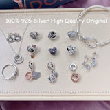 925 Silver Pink Love MOM Charm Pacifier Pendant DIY Bracelet Mother's Gift