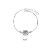 925 Silver Bracelet Round Stone Jewelry Elegant Gift