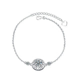 925 Silver Bracelet Round Stone Jewelry Elegant Gift
