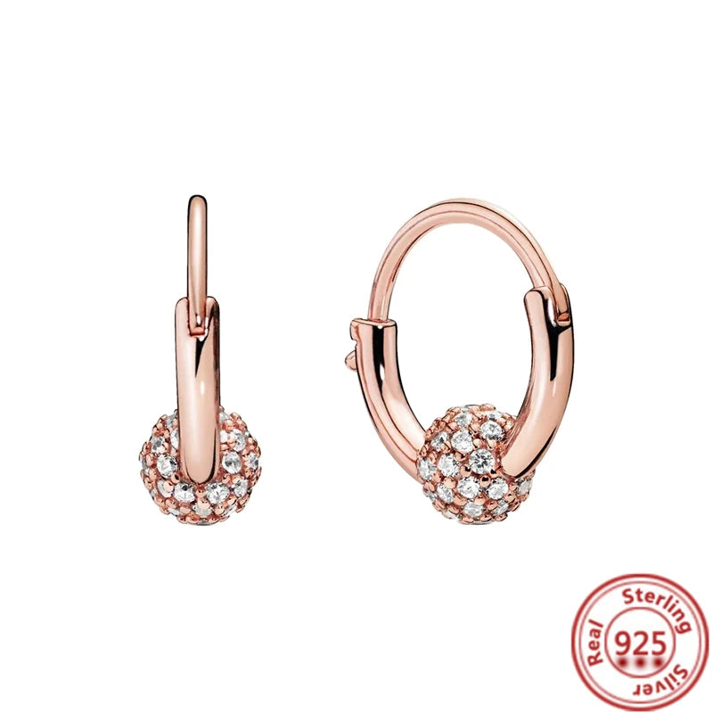 925 Silver Flower Heart Butterfly Stud Earrings