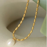Freshwater Pearl Pendant Necklace for Women Wedding Jewelry