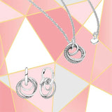 S925 Sterling Silver Hoop Earrings & Necklace Set for Women
