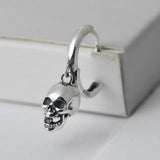 S925 Pure Silver Vintage Skull Bell Earrings